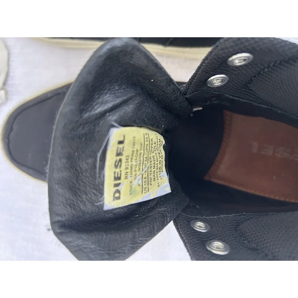 Diesel N-Invasion Mens Black Canvas High Top Sneakers Y00466 US 10.5